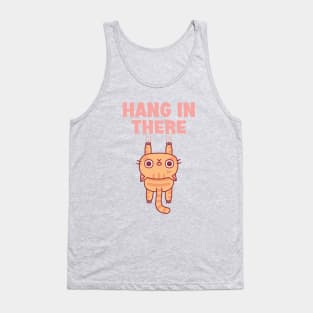 Cute Tabby Cat Hang In There Funny Motivational Tank Top